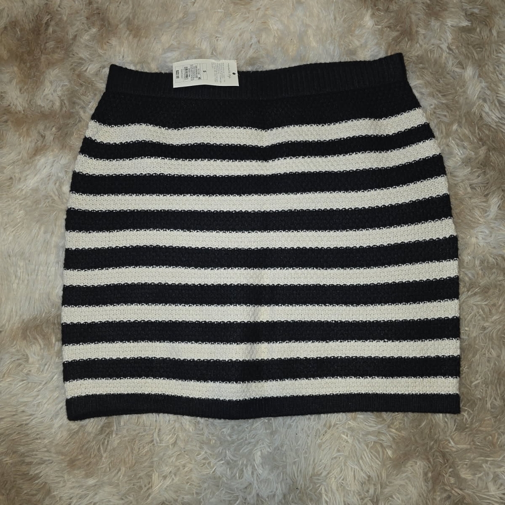 Black and White Striped Skirt